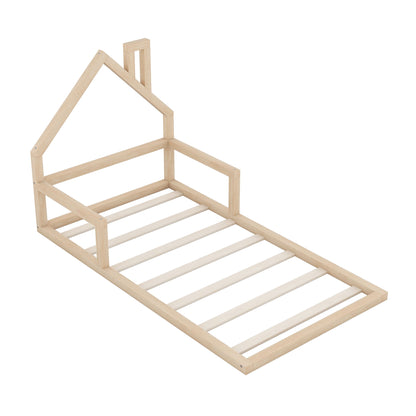 Floor Bed With House Shaped Headboard