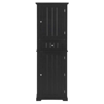 Tall Freestanding Bathroom Storage Cabinet With Drawer And Adjustable Shelf