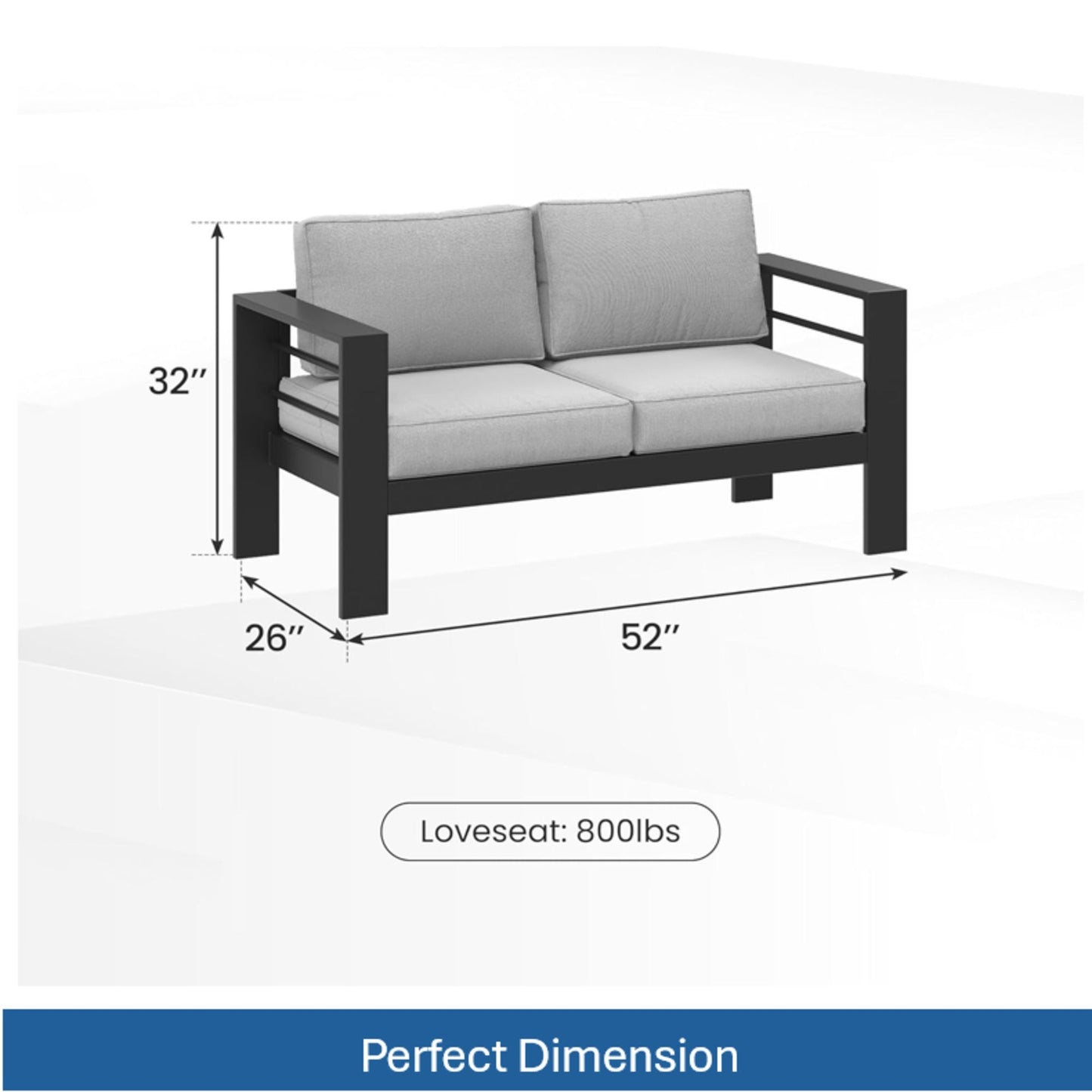 Outdoor Patio Set With All-Weather Thick Cushions
