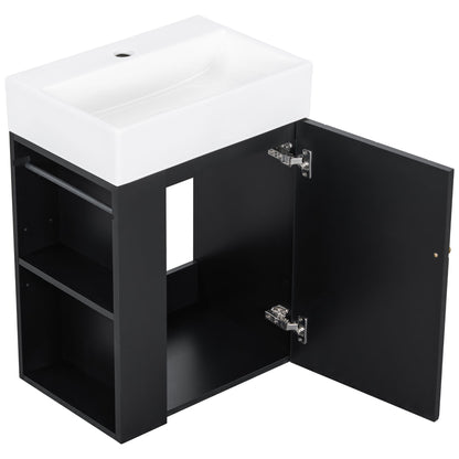 Modern Bathroom Vanity With Sink, Diamond Pattern Doors