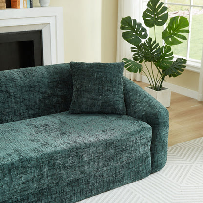 Curved Convertible Sofa, 2 In 1 Fold Out Bed With Pull Out Base And Deep Seat
