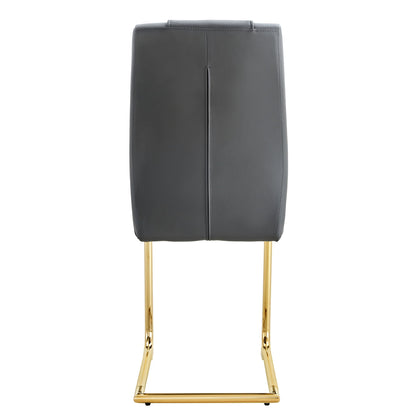 Modern Legged Upholstered Dining Chairs (Set of 4) Artificial For Kitchen And Office - Gray