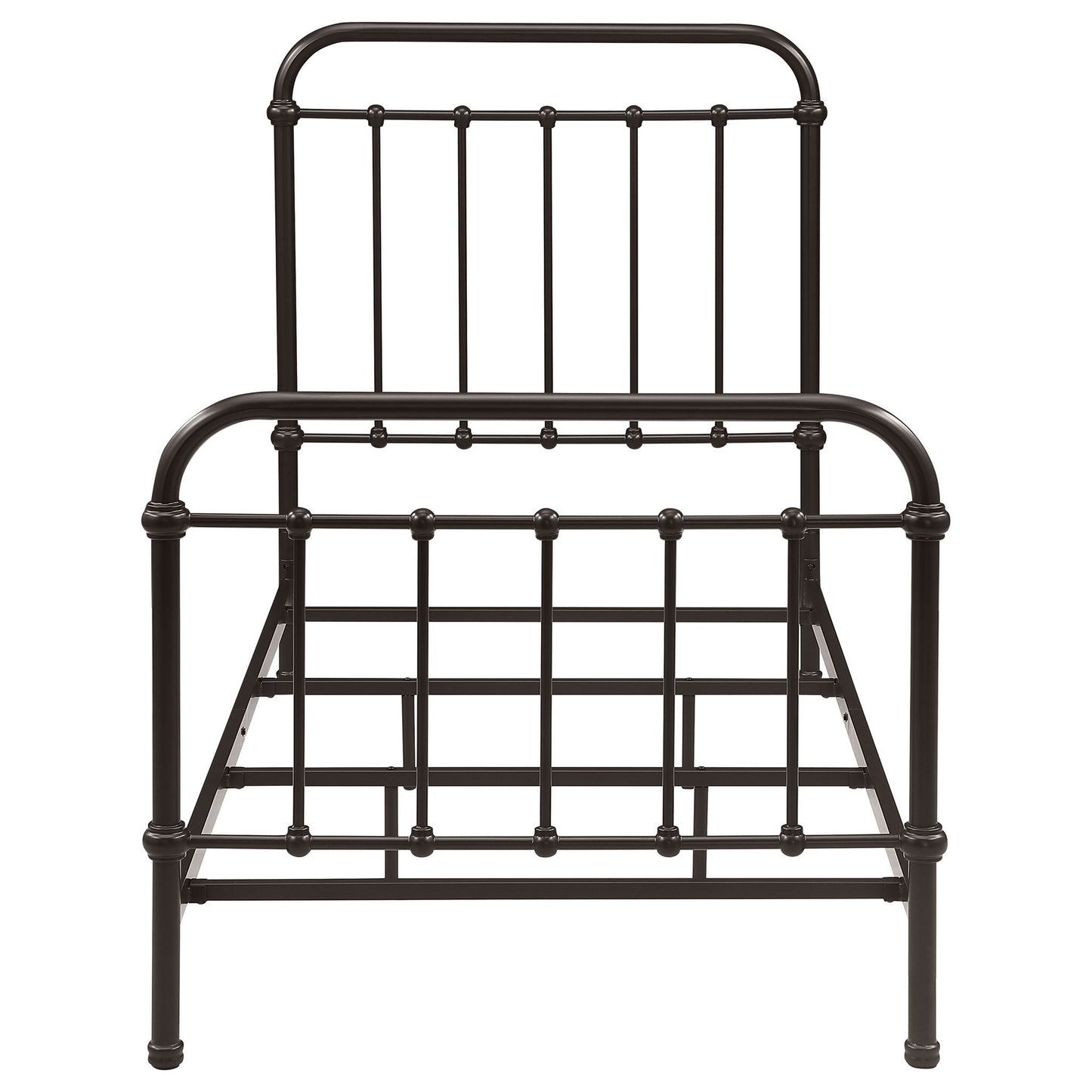 Twin Panel Bed With Ornate Design - Bronze
