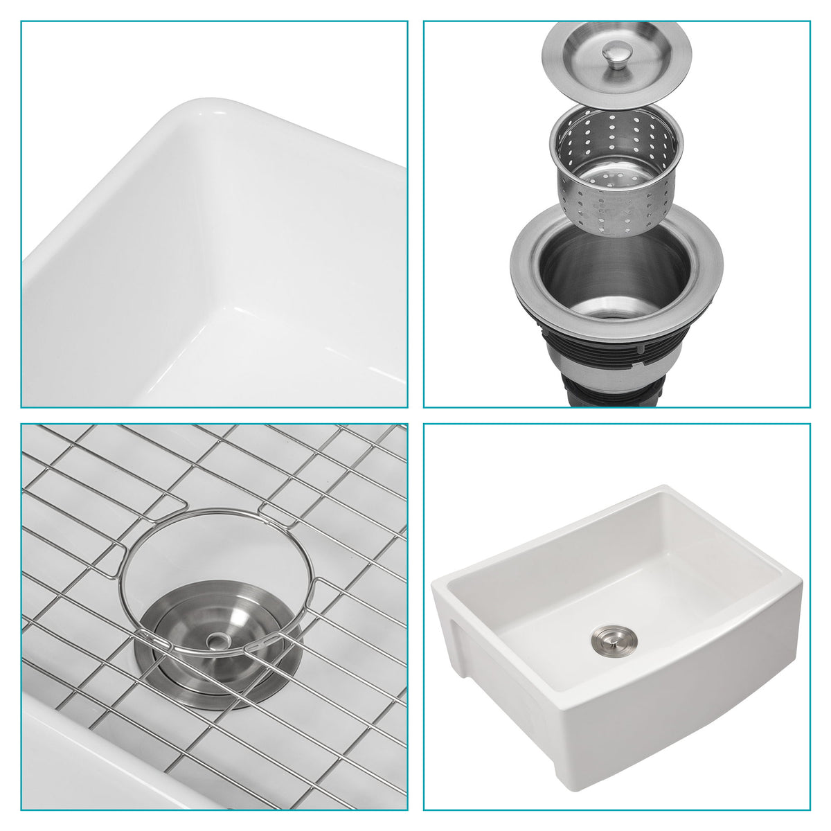 Farmhouse Sink, Apron Front Single Bowl With Arch Edge Design