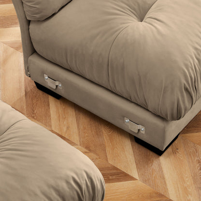 Modern Oversize Sofa With Cloud Like Comfort, Featuring Waist And Throw Pillows