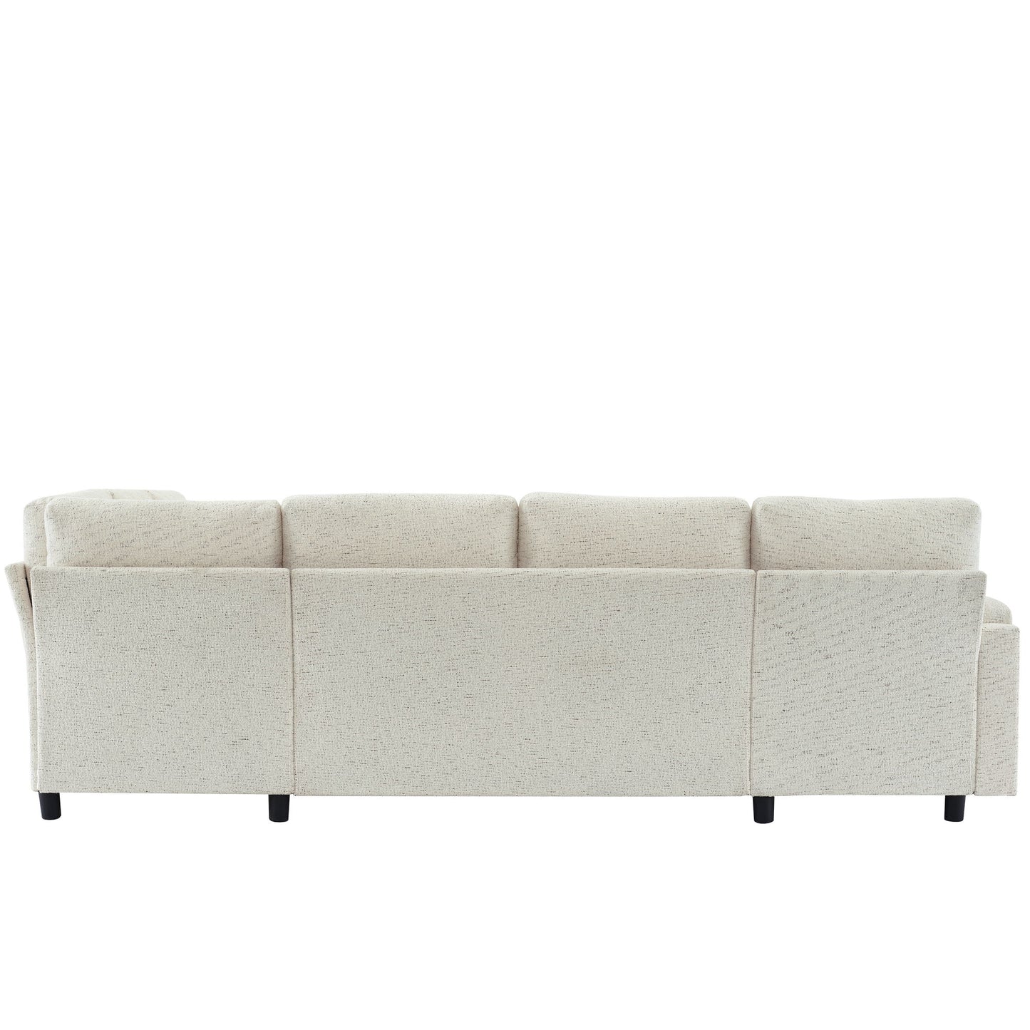 U-Shaped Sectional Sleeper Sofa With Ample Storage Space, 2 Cup Holders And Charging Ports For Living Room