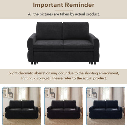 Convertible Sofa Bed Loveseat With Adjustable Backrest And USB Ports