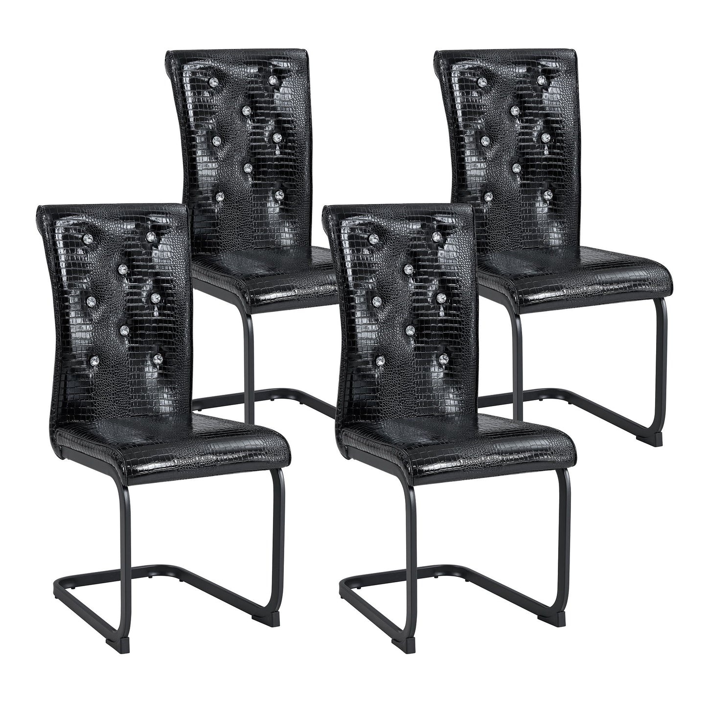 Alligator Skin Upholstered Dining Chairs