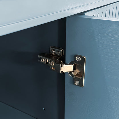 4 Door Cabinet, Large Storage For Living Room - Blue