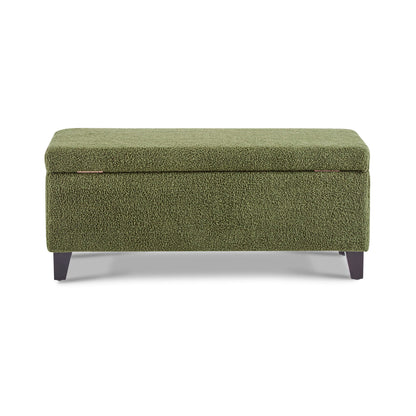 Storage Ottoman With Flip Top Lid - Retro Green
