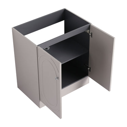 Contemporary Freestanding Bathroom Vanity With Resin Sink & Soft-Close Cabinet Doors
