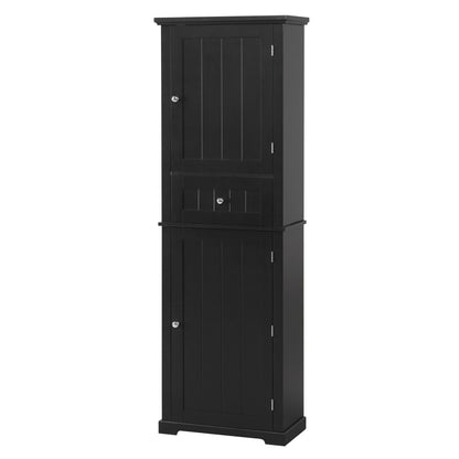 Tall Freestanding Bathroom Storage Cabinet With Drawer And Adjustable Shelf