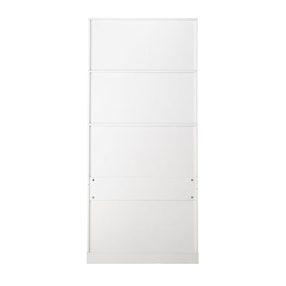 Fluted Kitchen Pantry Cabinet With 3 Keyboard Drawers & 6 Adjustable Door Shelves
