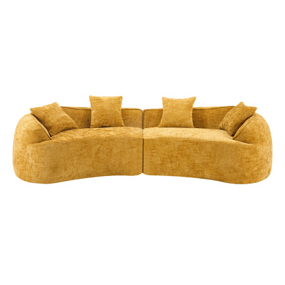 Curved Compressed Sofa, Nordic-Style Design For Living Room