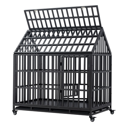 Heavy Duty Dog Crate Lockable Wheels