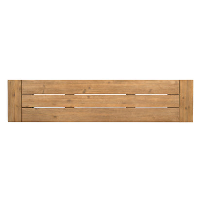 Outdoor Bench With Slat Panel Design And Acacia Wood Frame