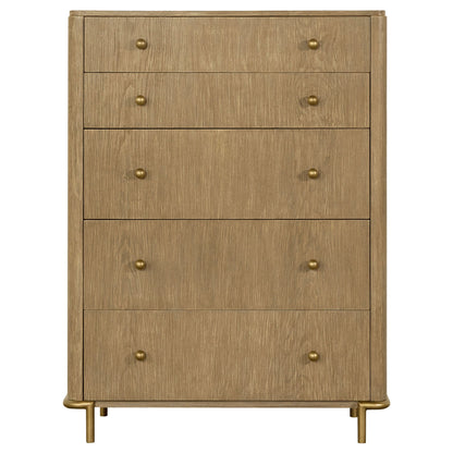 Stevie - Rectangular 5 Drawer Chest - Sand