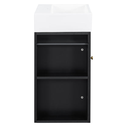 Modern Bathroom Vanity With Sink, Diamond Pattern Doors