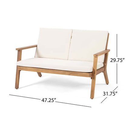 Avacyn - Outdoor Acacia Wood 4 Seater Chat Set With Cushions