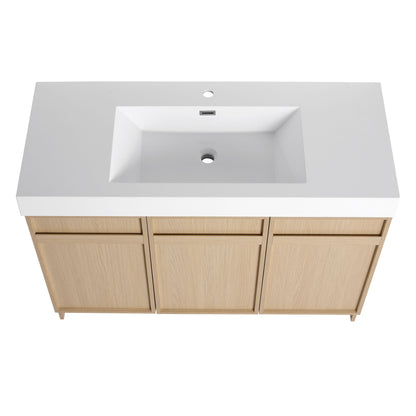 Freestanding Bathroom Vanity With Resin Sink & Soft Close Cabinet Doors