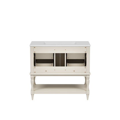 Bathroom Vanity Cabinet With Undermount Sink, 4 Drawer Set