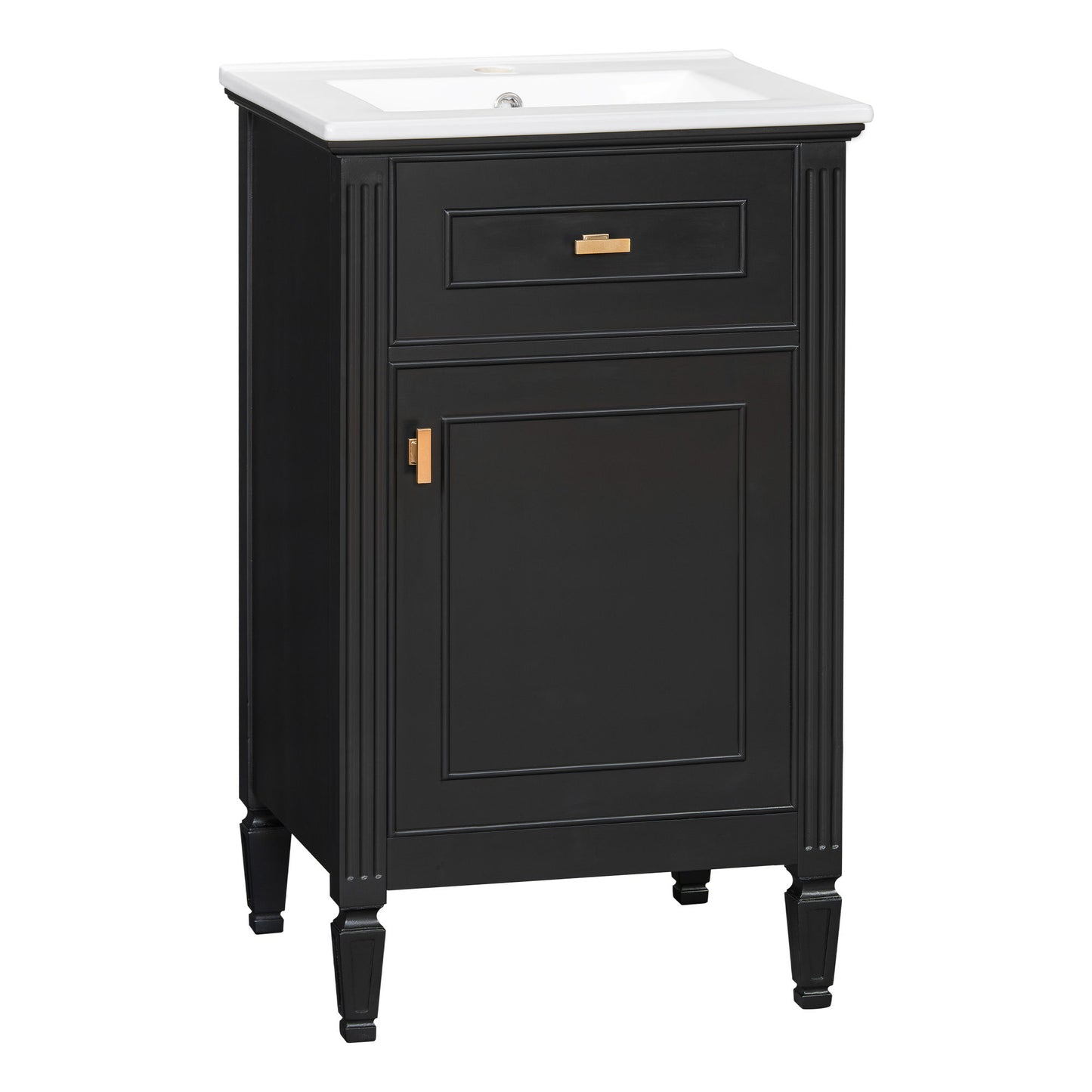 Bathroom Vanity With Sink, Adjustable Shelf, Tilt-Out Drawer