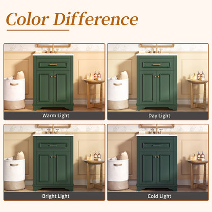 Bathroom Vanity With Integrated Sink, 2 Door Cabinet With Tip Out Drawer, Rectangular Design