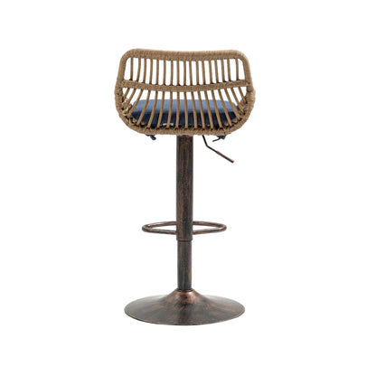 Modern Swivel Bar Stools Adjustable Counter Chairs With Footrest (Set of 2)