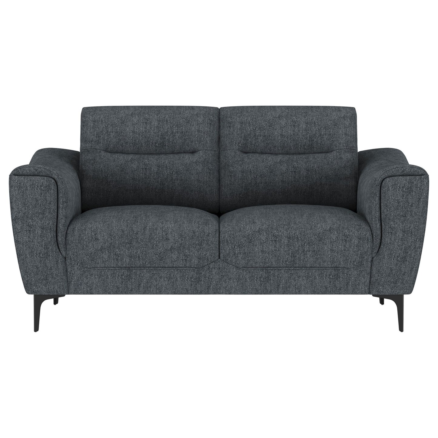 Oberle - 2 Piece Upholstered Sofa Set With Pocket Coil Seating - Charcoal