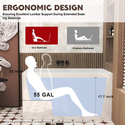 Gloss Freestanding Bathtub With Built In Seat