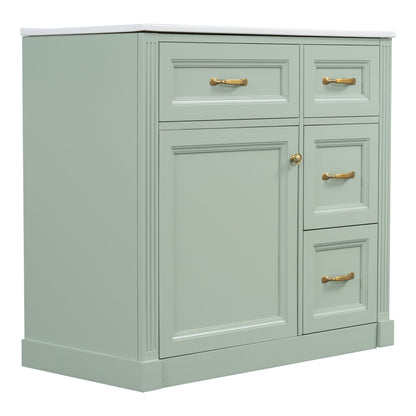 Modern Bathroom Vanity With Sink, 4 Drawers, Soft-Close Door, Adjustable Shelf