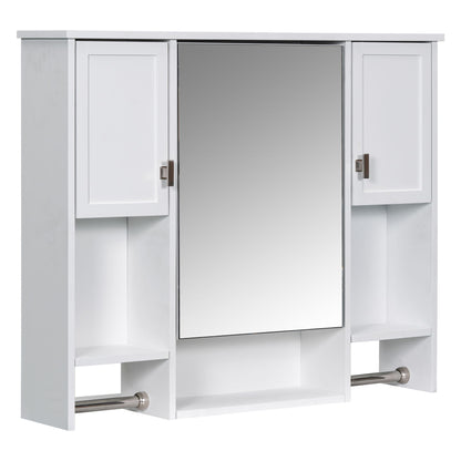 Wall Mounted Bathroom Storage Cabinet With Mirror, Medicine Cabinet With Towel Bar