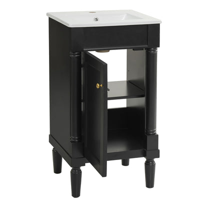 French Style Bathroom Cabinet With Sink, Adjustable Shelf