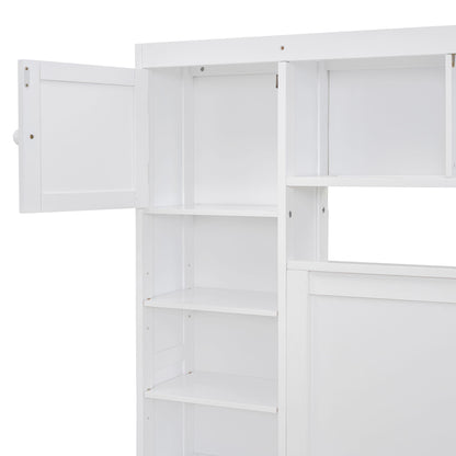 Bed With All In One Cabinet, Shelf And Sockets, Trundle