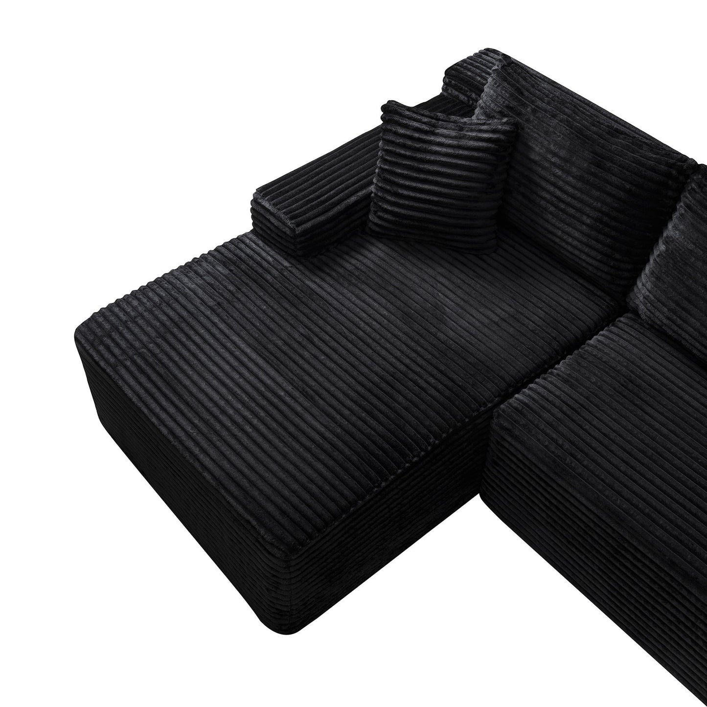 Cloud Modular Sectional Sofa Couch With L-Shape Chaise, Upholstered Couches For Living Room - Black