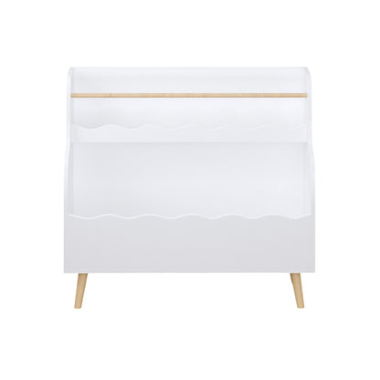 Kids Bookcase, Children Book Organizer Toy Storage Cabinet - White
