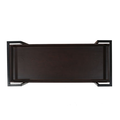 Modern Industrial Bar Cart With Shelving And Casters