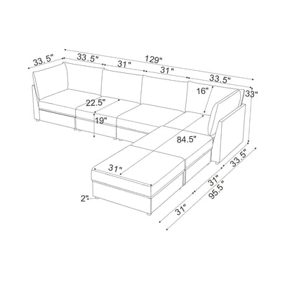 Modern Reversible Modular Sectional