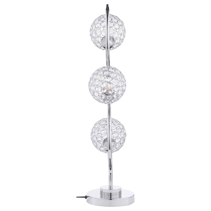 Vandy - 3 Light Curvy Table Lamp With Orb Shades - Chrome