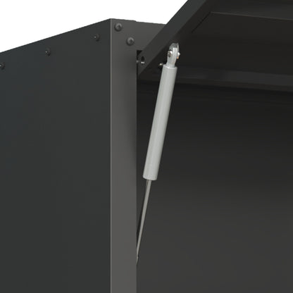 Heavy Duty, Metal Wall Mounted Tool Storage Cabinet Steel Metal Garage Storage Cabinet - Black / Gray