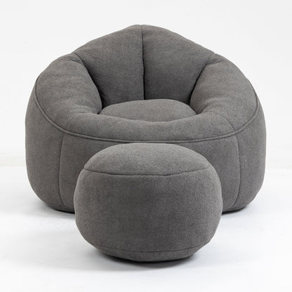 Bedding Bean Bag Sofa Chair High Pressure Foam With Footrest