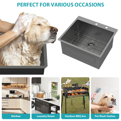 Topmount Kitchen Sink 16 Gauge, Single Bowl