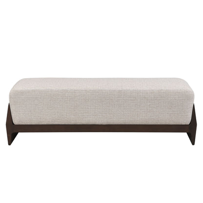 Bench With Thick Soft Cushions For 3 People - Brown / Beige