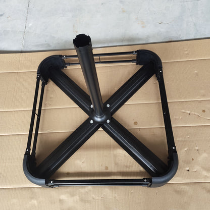 Double- Sided Outdoor Market Umbrella With Lights And Base