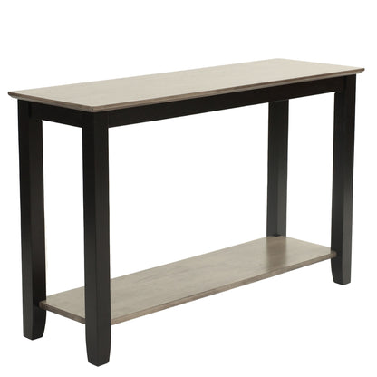 3 Piece Table Set With Open Shelf Storage, Includes Coffee, End & Console Table - Black / Black / Gray / Gray