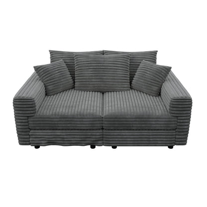 4 Seat Sofa, Modern Comfy Upholstered Sofa Cloud Couch, Deep Seat Couches With Soft Pillows