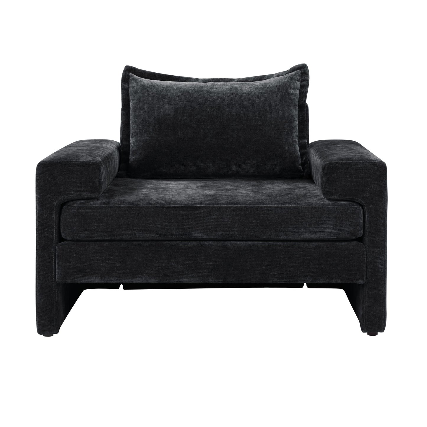 Upholstered Accent Chair With Wide Armrests And Ergonomic Back Support