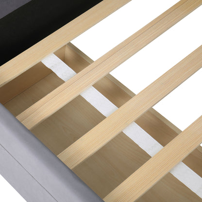 Luxurious Upholstered Platform Bed With Storage Drawers