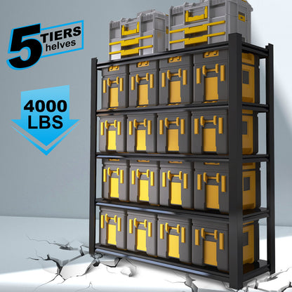 Tall Metal Shelves With Removable Dividers Are High Capacity And Load Bearing For Garages, Kitchens And Offices