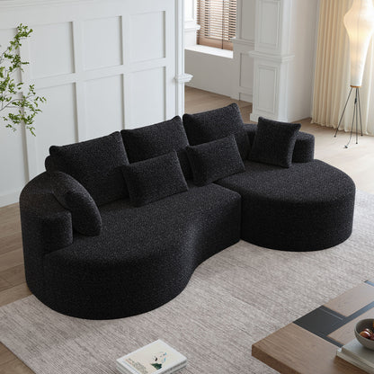 Curved Oversized Sectional Sofa With Extra Deep Seat